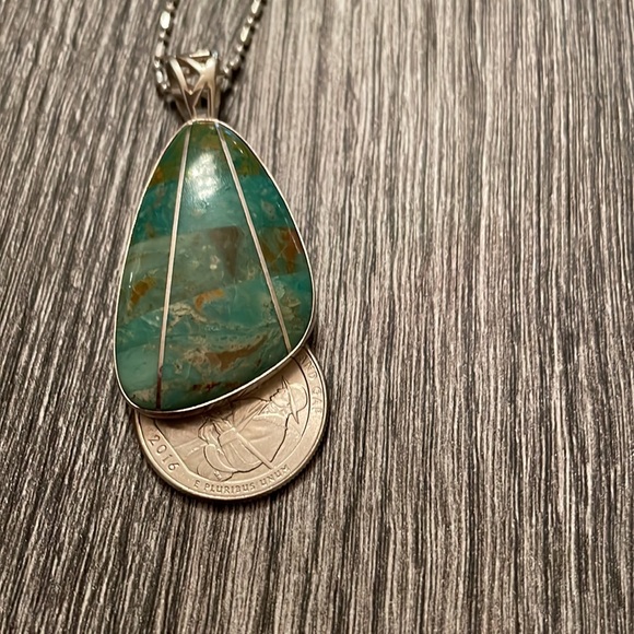 Sterling silver and turquoise necklace - Picture 8 of 10